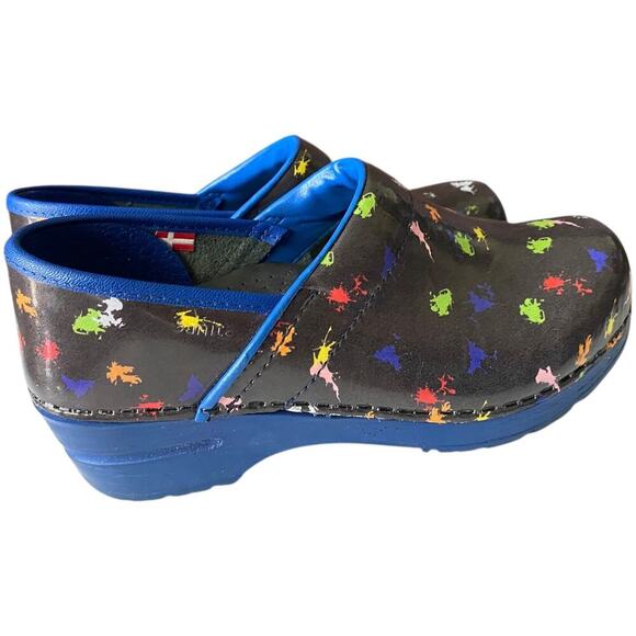 Sanita Clogs Womens Paint Ball Color Leather SlipOns Size EU 35 US4 Nurse Shoes - Picture 3 of 12